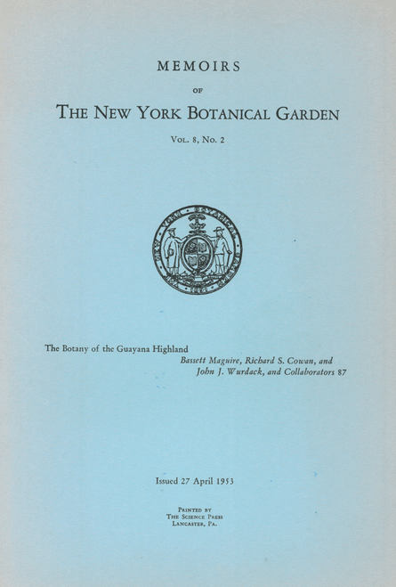 The Botany of the Guayana Highland. Mem(8)2