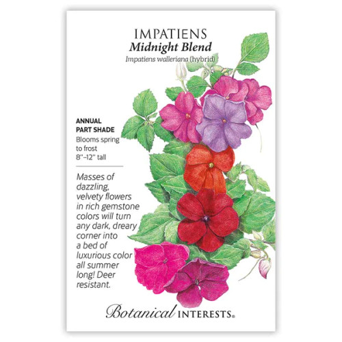 Botanical Interests - Impatiens Midnight Blend