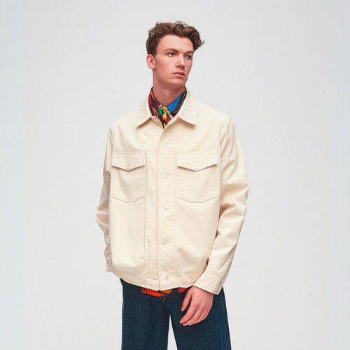 Modern Minimalist Ivory Work Jacket