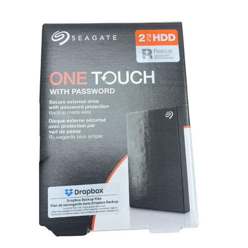 Seagate One Touch, 2TB, Password activated hardware encryption, portable external hard drive, portable external hard drive, PC, Notebook & Mac, USB 3.0, Black (STKY2000400) - Buy Direct & Save