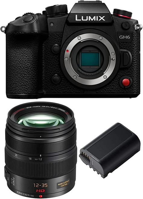 Panasonic LUMIX GH6 Mirrorless Camera with 12-35mm f/2.8 Lens and and Panasonic DMW-BLK22 Battery Pack