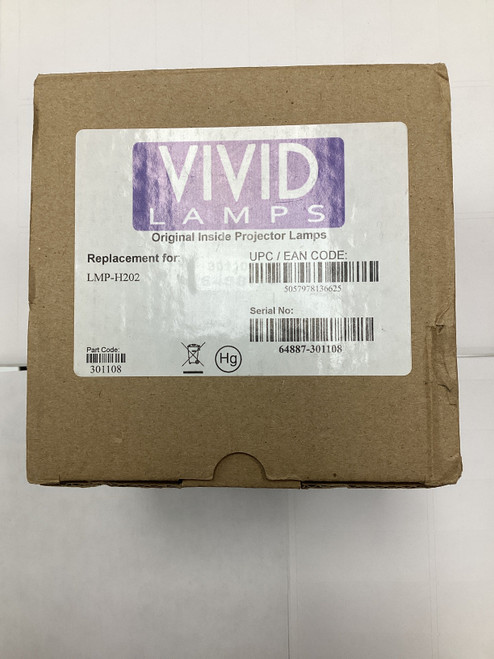 New VIVID Original Inside Replacement Lamp for Sony LMP-H202 (OEM Bulb + Housing)