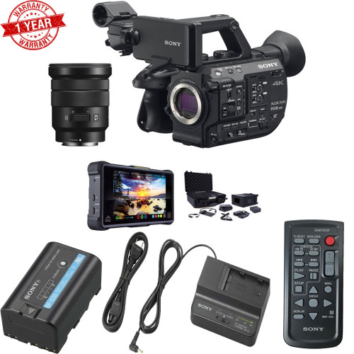 Sony PXW-FS5M2 4K XDCAM Super 35mm Compact Camcorder with 18 to 105mm Zoom Lens &amp; Atomos Ninja V 5" 4K HDMI Recording Monitor