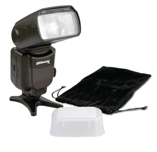 Ultimaxx Auto Camera Flash with LCD, Slave Mode, and Carry Pouch