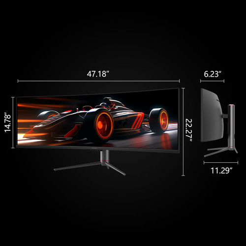 INNOCN 49" Curved Monitor Ultrawide Gaming 120Hz 32:9 QHD 5120 x 1440P Computer Monitor, R1800, 99% sRGB, HDR400, USB Type C, DisplayPort, HDMI, Built-in Speakers, Height/Tilt Adjustable - 49C1R - Buy Direct & Save