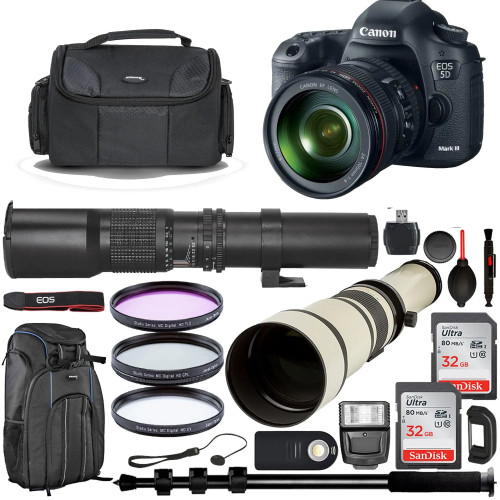 Canon EOS 5D Mark III / iV DSLR w/Canon 24-105mm Bundle USA
