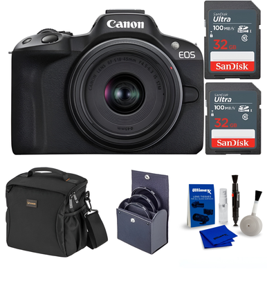 Canon EOS R50 Mirrorless Camera, Black with RF-S 18-45mm f/4.5-6.3 IS ...