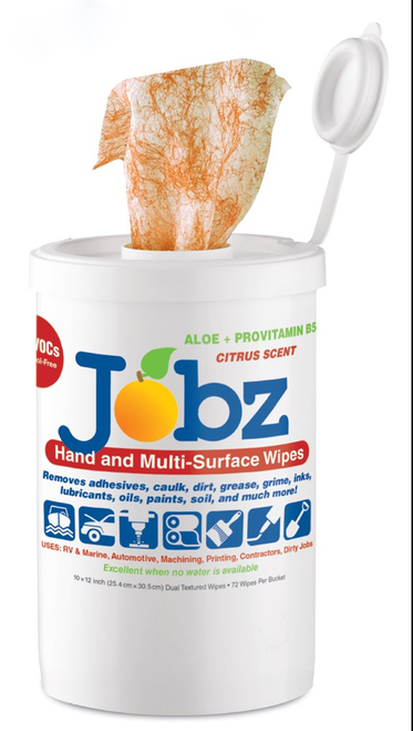 JOBZ HAND AND MULTI-SURFACE WIPES 10 X 12/72 PER BUCKET (EA)