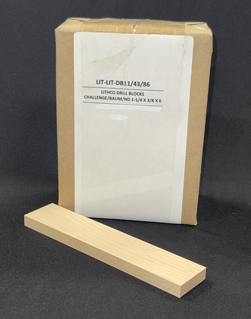 LITHCO DRILL BLOCKS CHALLENGE/BAUM/ND 1-1/4 X 3/8 X 6 *2 DOZEN* (PK)