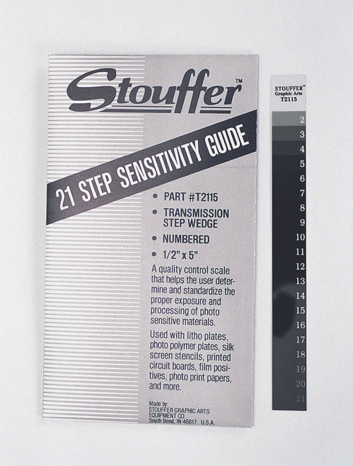 STOUFFER 21-STEP PLATE GRAY SCALE #T2115 TRANSPARENT GUIDE (EA)
