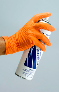 ORANGE NITRILE HD TEXTURED GLOVES  POWDER 100/BX (BOX)
