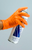 ORANGE NITRILE HD TEXTURED GLOVES  POWDER 100/BX (BOX)