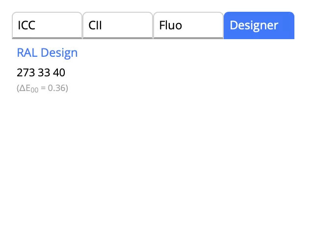 ChromaChecker Capture Designer view showing RAL values for paint, coatings and plastics