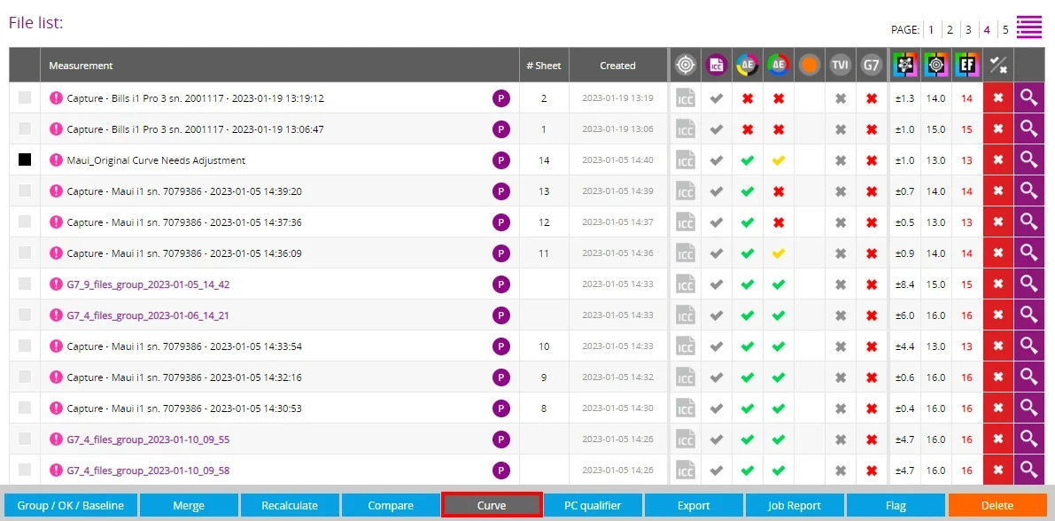 Curve Inspector with the Curve based on field set to the existing curve and a new file name entered for the adjusted curve