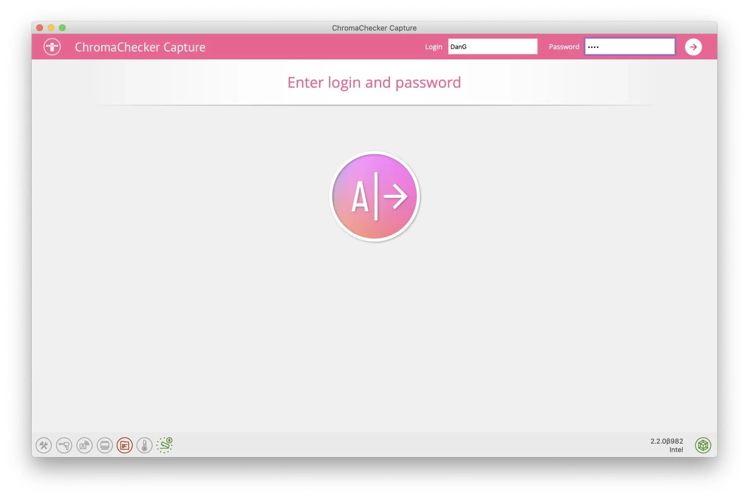 ChromaChecker Capture software interface defaulting to the Print Inspector view