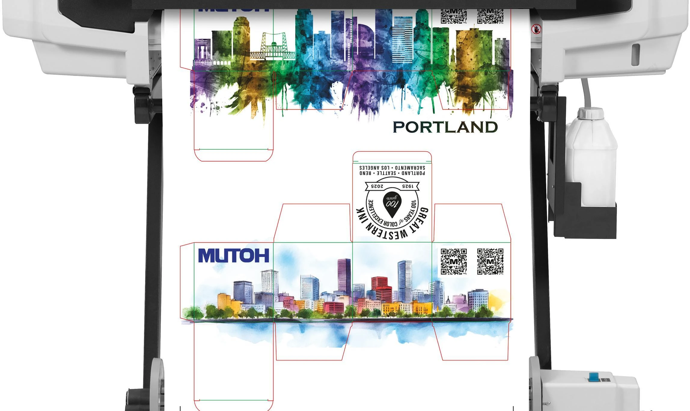 ProtoPack printing package prototypes on real press stock with a Mutoh ValueJet