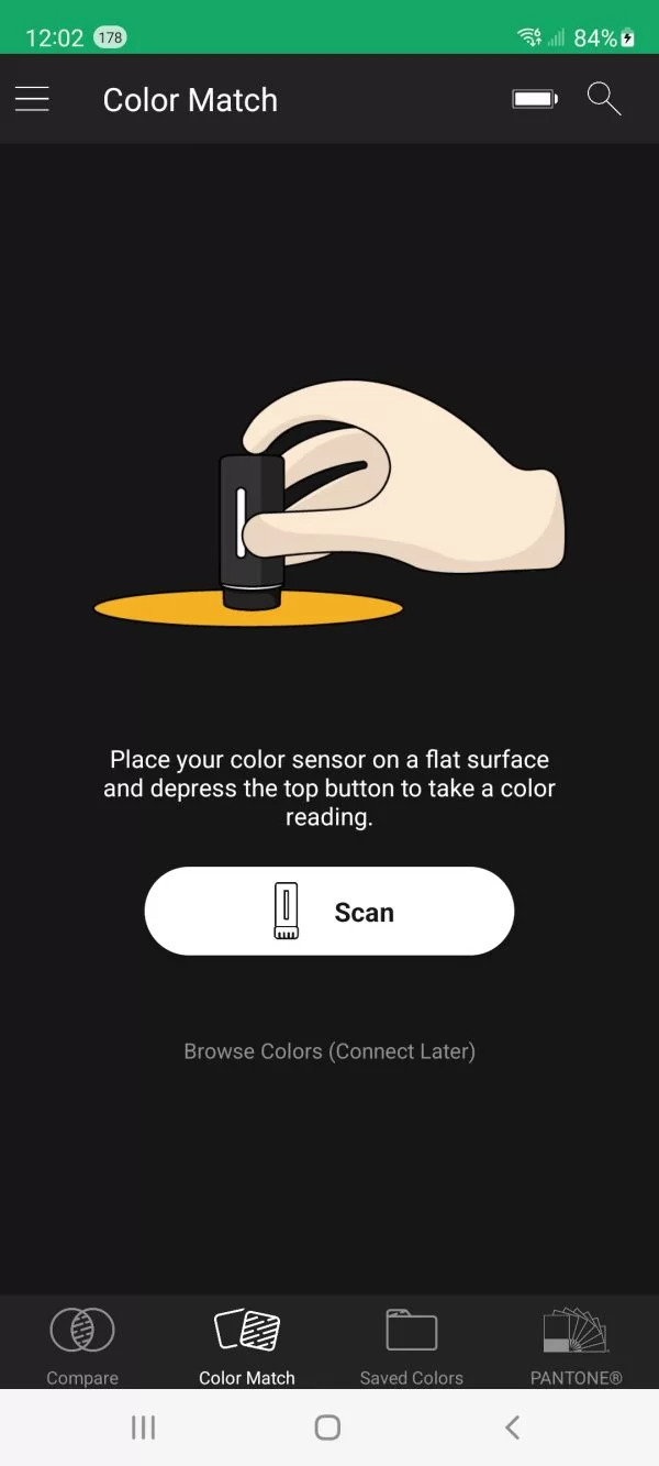 The Spectro by Variable app scan screen on a phone