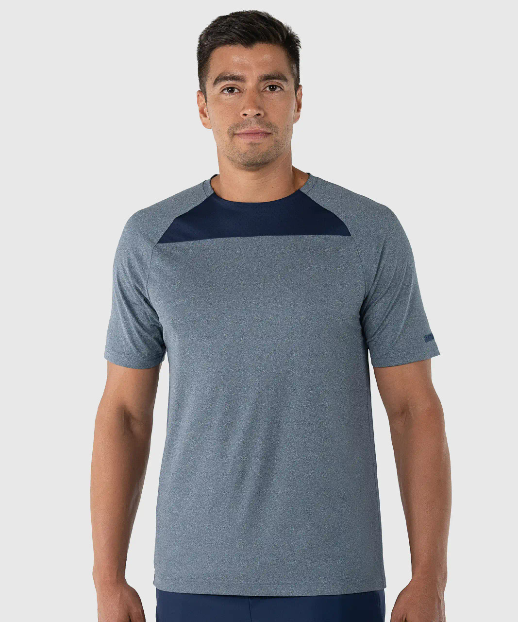 Elevate T-Shirt, men's navy heather HydrApex performance t-shirt with athletic fit, front view