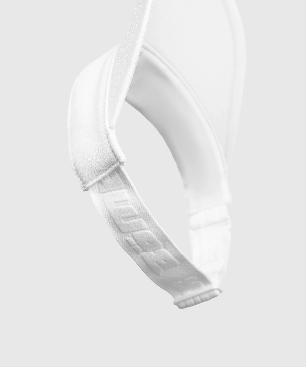 Eclipse Visor, white visor embossed elastic back closure detail