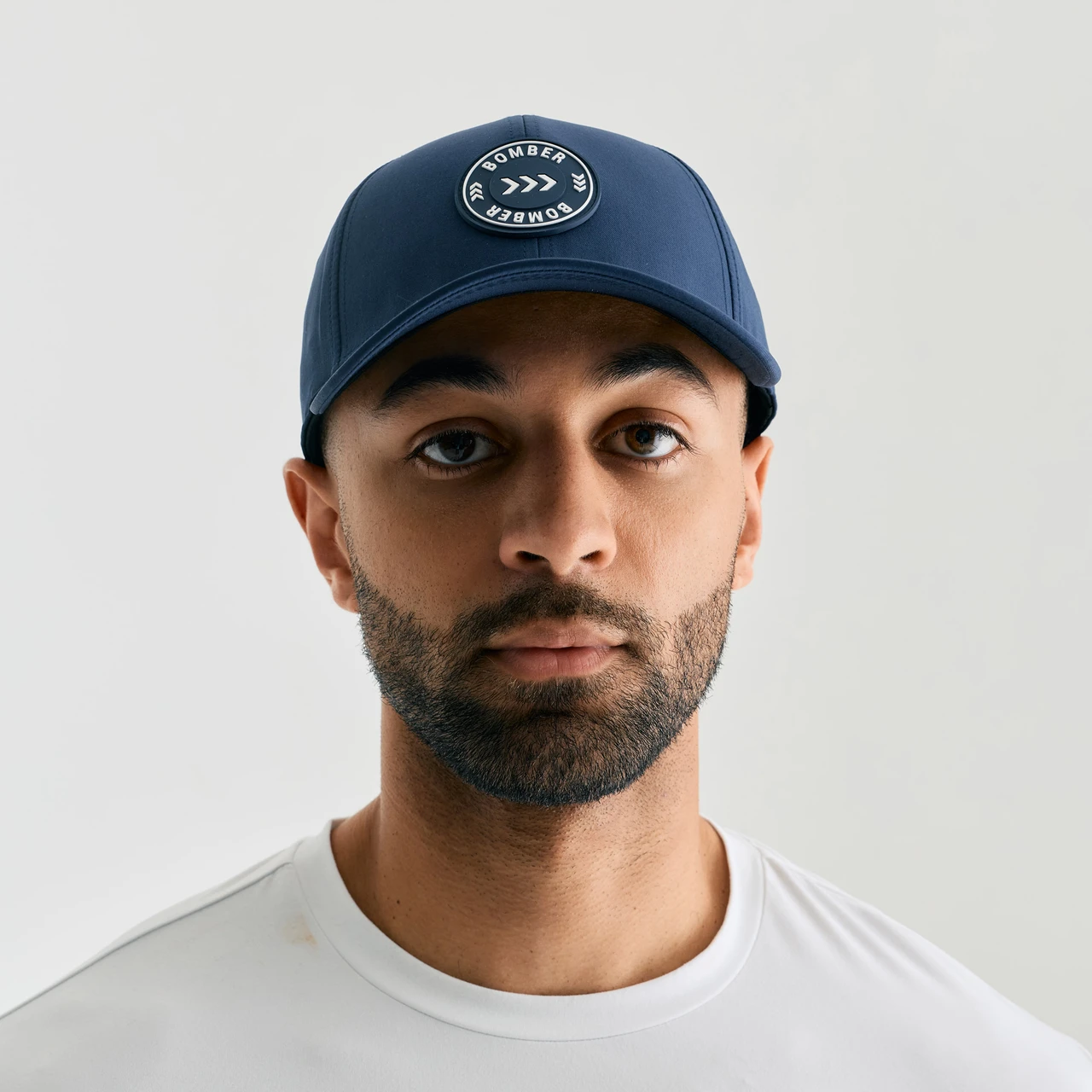 Zone Snapback, men's navy snapback hat, front view