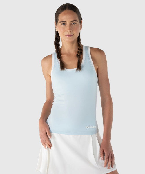 Energize Tank, women's light blue HydrApex performance tank with athletic fit, front view