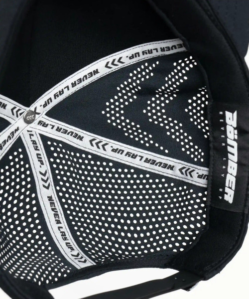 Stride Snapback, interior sweat-wicking stretch sweatband and seam detail, close-up view