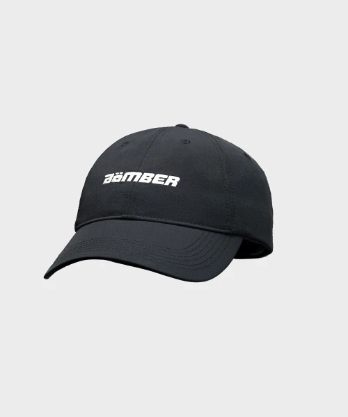 Radiance Hat, black lightweight performance running hat, side view