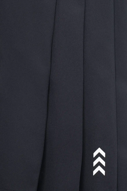 Pursue Skort, black skort contrast side taping with Bomber branding