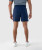 Focus Active Short, men's navy performance training shorts with Apex-shaped mesh back panel, back view