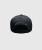 Ambition Snapback, black snapback hat with double snapback closure, back view