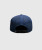 Impact Snapback, navy snapback hat with Apex mesh back panels and double snapback closure, back view