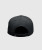 Bolt Snapback, black snapback hat with double snapback closure, back view