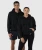 Emerge Hoodie, black brushed fleece hoodie for men and women with LuxeGo fabric, front view