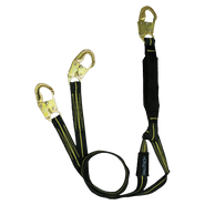 6' WeldTech Kevlar Energy Absorbing Lanyard, Double-Leg with Steel Snap Hooks