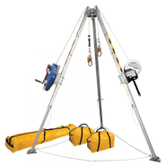 8' Confined Space Tripod System with 60' Galvanized Steel SRL-R and Personnel Winch