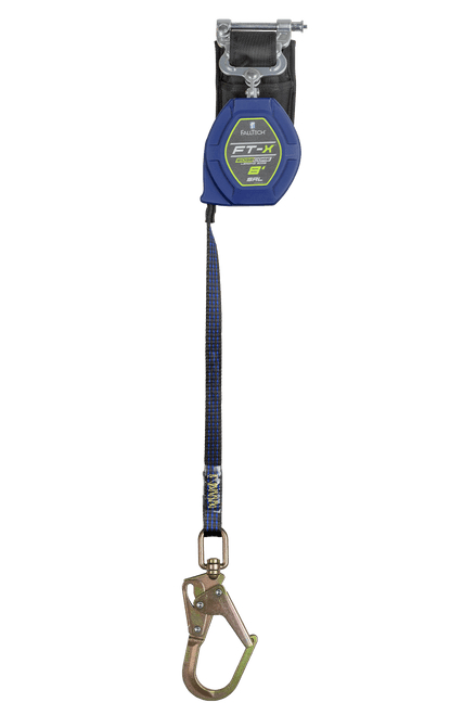 8' FT-X® EdgeCore™ Class 2 Leading Edge Personal SRL-P, Single-leg with Steel Swivel Mini Rebar Hook