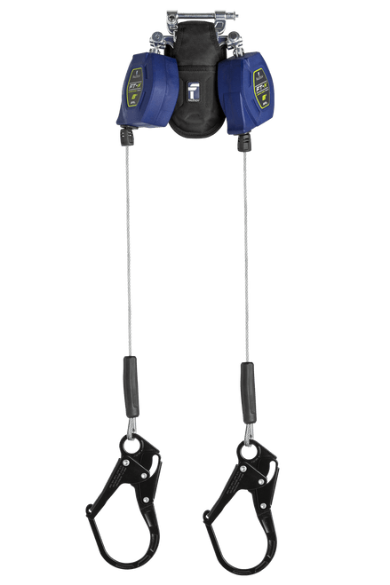 8' FT-X® Cable Class 2 Leading Edge Personal SRL-P, Twin-leg with Steel Rebar Hooks with SpeedLink™