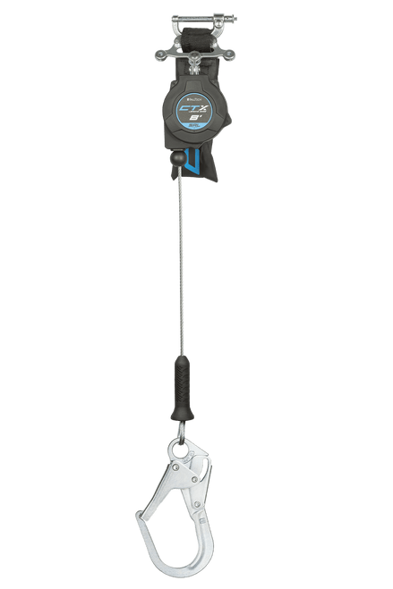 8' CTX™ Cable Class 2 Leading Edge Personal SRL-P, Single-leg with Steel Rebar Hook