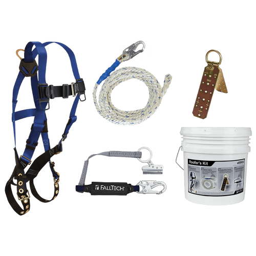 FallTech 8592A - Roofer's Kit with Single-use Anchor and Manual