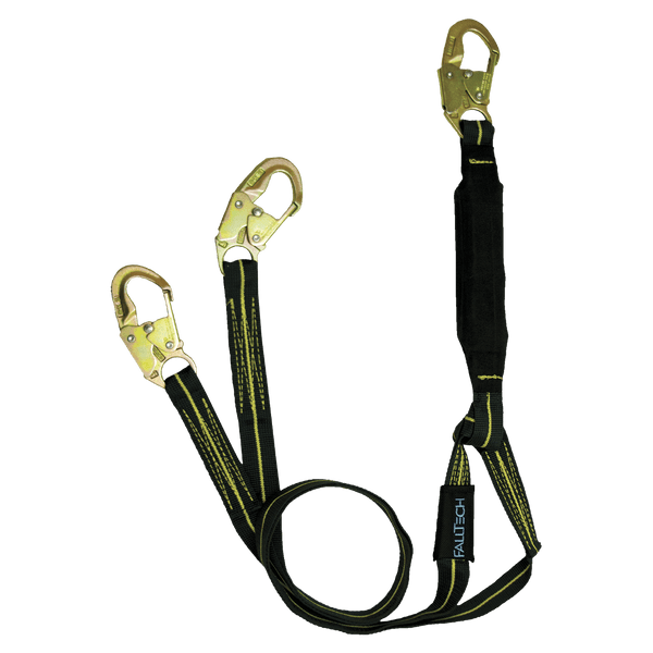 6' WeldTech Kevlar Energy Absorbing Lanyard, Double-Leg with Steel Snap Hooks