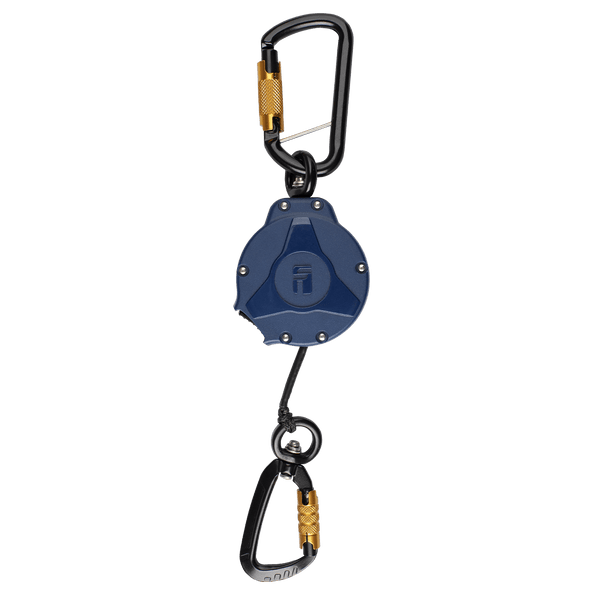 Retractable Tool Tether, Dyneema Rope with Dual Aluminum Carabiners, 48"