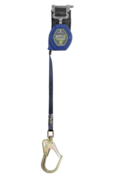 8' FT-X® EdgeCore™ Class 2 Leading Edge Personal SRL-P, Single-leg with Steel Swivel Rebar Hook