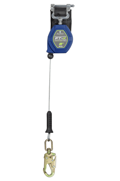 8' FT-X® Cable Class 2 Leading Edge Personal SRL-P, Single-leg with Steel Swivel Snap Hook
