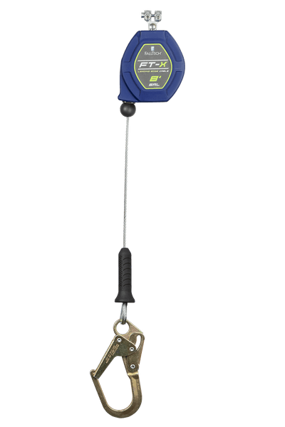 8' FT-X® Cable Class 2 Leading Edge Personal SRL-P, Replacement-leg with Steel Mini Rebar Hooks with SpeedLink™