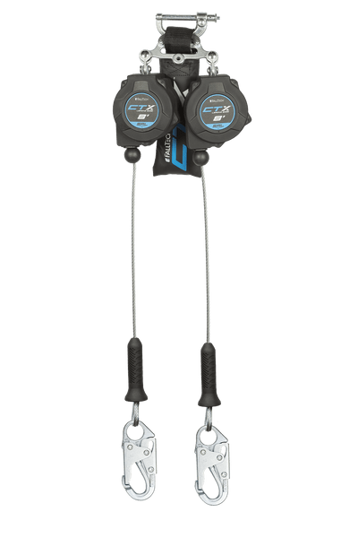 8' CTX™ Cable Class 2 Leading Edge Personal SRL-P, Twin-leg with Steel Snap Hooks
