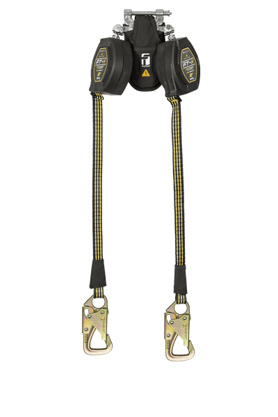 8' FT-X™ EdgeCore™ Arc Flash Tie-Back Class 2 Leading Edge Personal SRL-P, Twin-leg with Steel 5k Snap Hooks with SpeedLink™