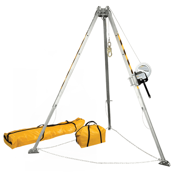 8' Confined Space Tripod System with 60' Galvanized Steel Personnel Winch