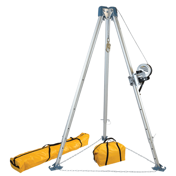 11' Confined Space Tripod System with 60' Stainless Steel Personnel Winch