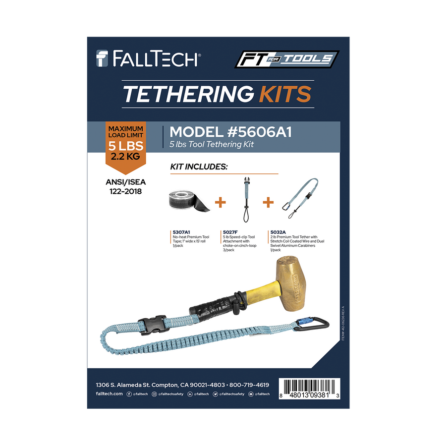 Tool Tethering Kit, 5 lb, Stretch Web with Speed Clip Attachments