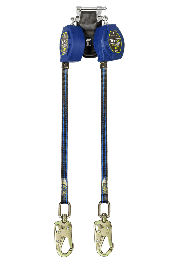 6' FT-X® EdgeCore™ Class 2 Leading Edge Personal SRL-P, Twin-leg with Steel Swivel Snap Hooks